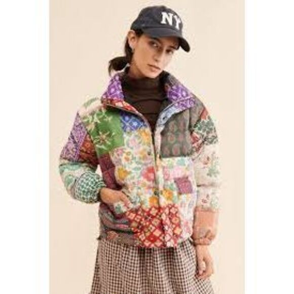 Free People Jackets & Blazers - Found by Free People Mixed Print Garden Puffer